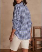 Koningsblauw overhemd van Bardot met gingham