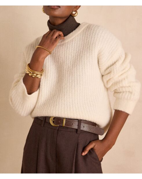 Ecrufarbener Pullover Bloom