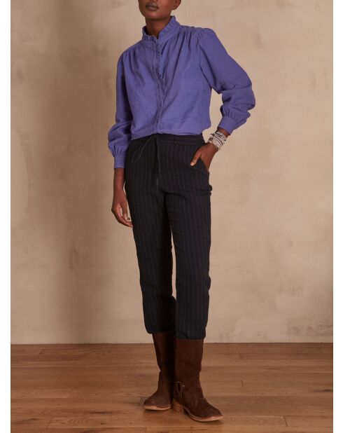 Pantalon Ferdinand rayé marine