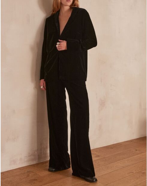 Schwarze Samthose Flo