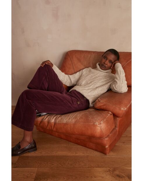 Burgundy Moss fluwelen broek