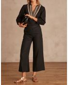 Schwarze Leinenhose Pio