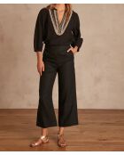 Schwarze Leinenhose Pio