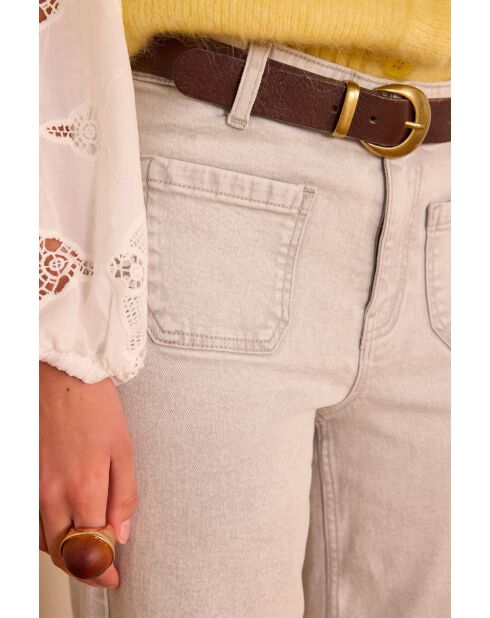 Lea cropped mouse grijze spijkerbroek