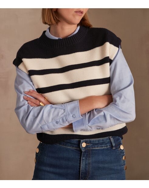 Ecrufarbener Strickpullover Corey