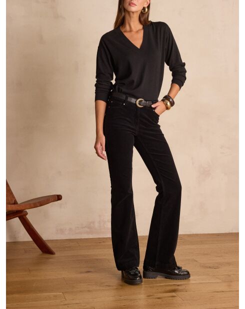 Zwarte fluwelen broek Lily