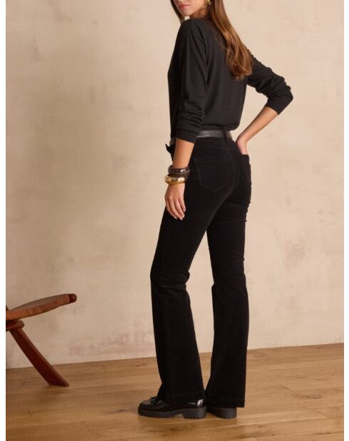 Zwarte fluwelen broek Lily