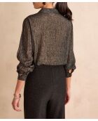Schwarze glitzernde Bluse