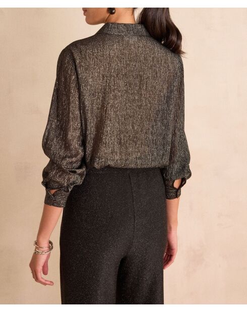 Schwarze glitzernde Bluse