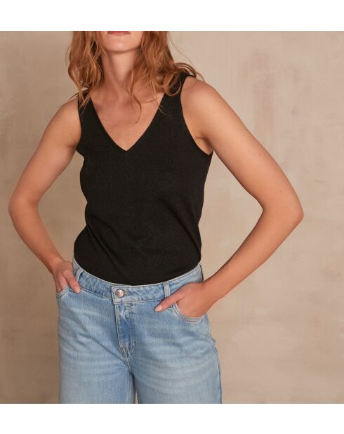 Palizee schwarzes Tanktop aus Netzstoff