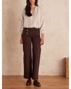 Overgeverfde broek van Oxan met chocolade