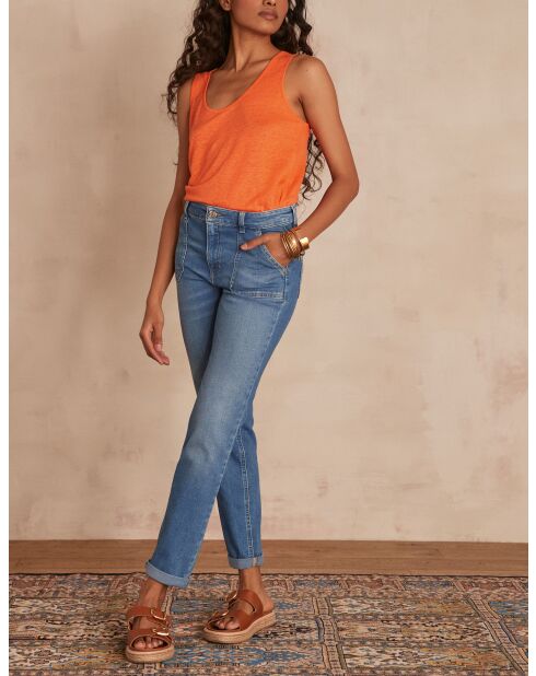 Pantalon Nalla denim délavé clair