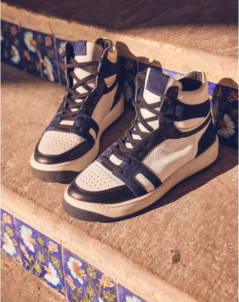 Marineblauwe leren sneakers van Lucas