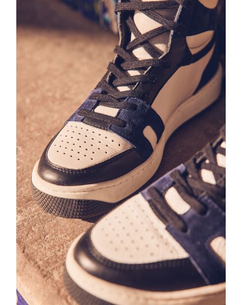 Marineblauwe leren sneakers van Lucas