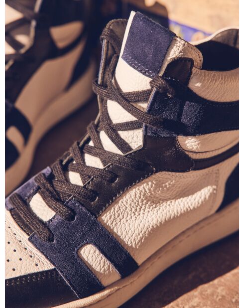 Marineblauwe leren sneakers van Lucas