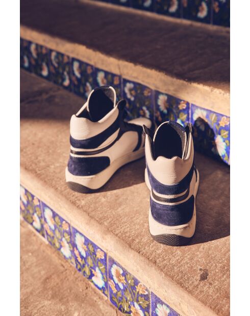 Marineblauwe leren sneakers van Lucas