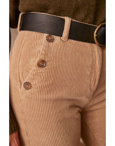 Beige fluwelen broek Ninon