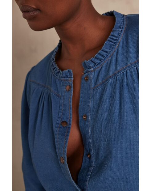 Lichtgewassen spijkerblouse Cléo
