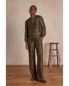 Leana bis broek met bladprint