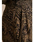Leana bis broek met bladprint