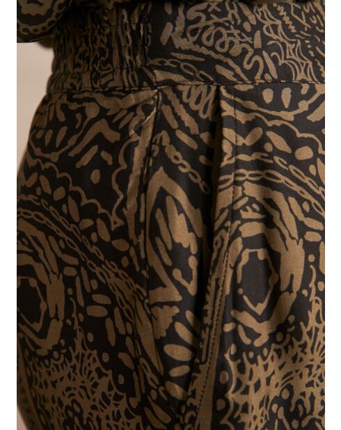 Leana bis broek met bladprint