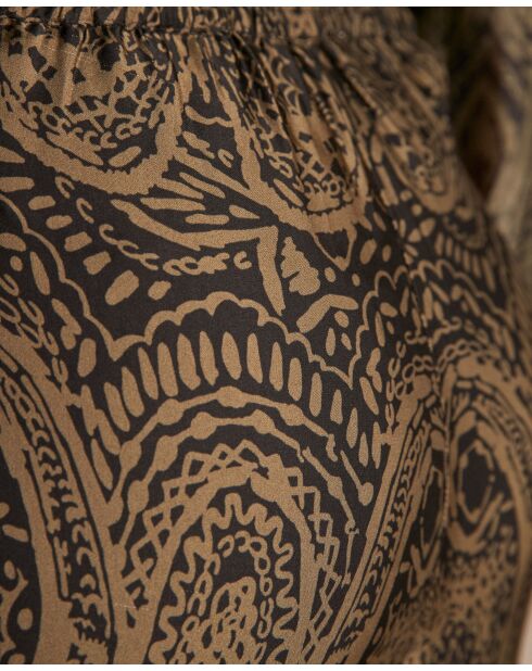 Leana bis broek met bladprint
