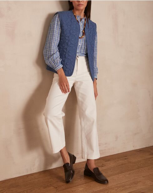 Moswitte overgeverfde broek
