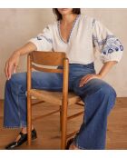 Blusa Sally con ricamo ecru