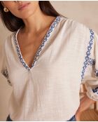 Blusa Sally con ricamo ecru