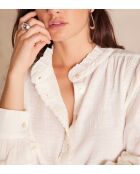 Ecrufarbene bestickte Bluse Brooklyn