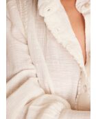 Ecrufarbene bestickte Bluse Brooklyn