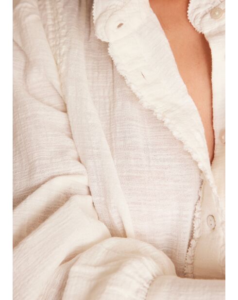 Ecrufarbene bestickte Bluse Brooklyn