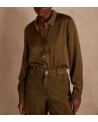 Blusa Carla in raso a foglie