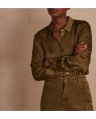 Blusa Carla in raso a foglie