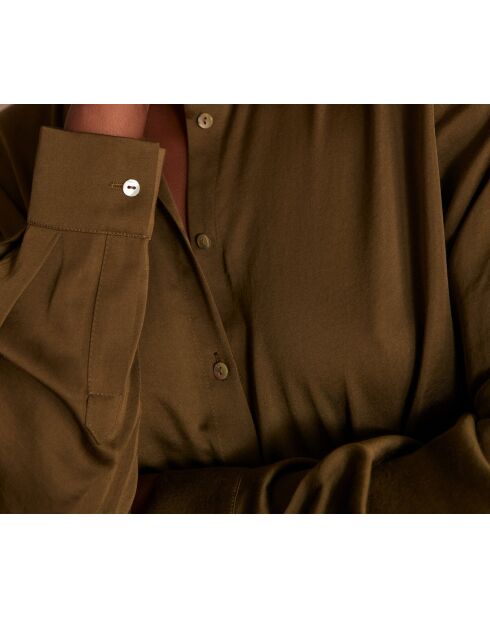 Blusa Carla in raso a foglie