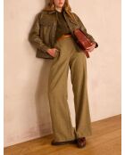 Maxence chevron olijfkleurige broek