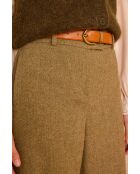 Maxence chevron olijfkleurige broek