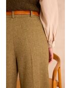Maxence chevron olijfkleurige broek