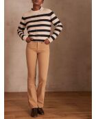 Camelkleurige overgeverfde Pamela bootcut-broek