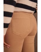 Camelkleurige overgeverfde Pamela bootcut-broek