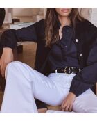 Blouse Paige en popeline marine