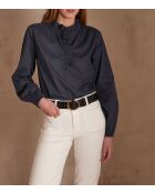 Blouse Paige en popeline marine