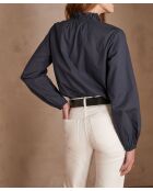 Blouse Paige en popeline marine