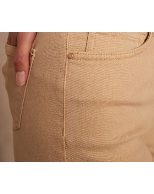 Zandbeige overgeverfde broek
