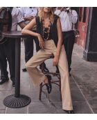 Zandbeige overgeverfde broek