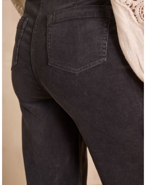 Antraciet fluwelen broek Luna