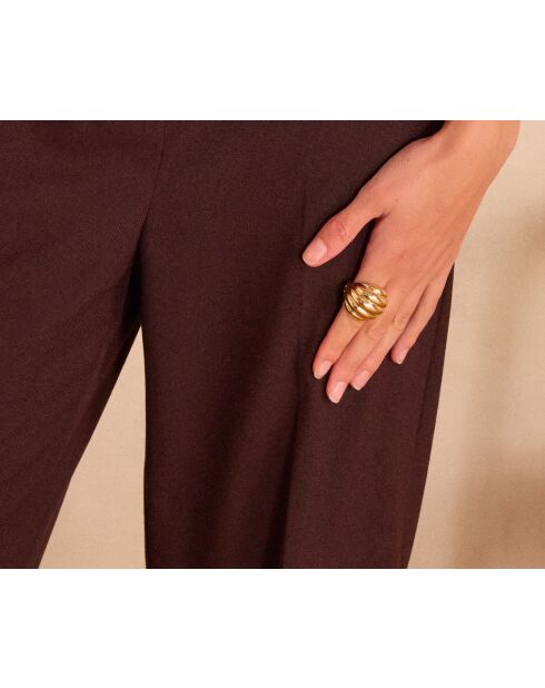 Layla effen auberginebroek
