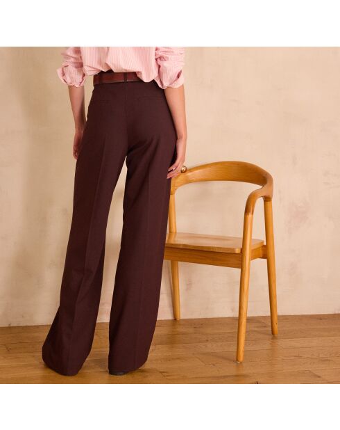 Layla effen auberginebroek
