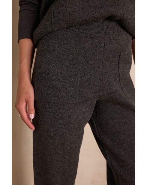 Antraciet gebreide broek Margot
