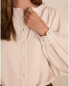 Blusa Senna de terciopelo crema
